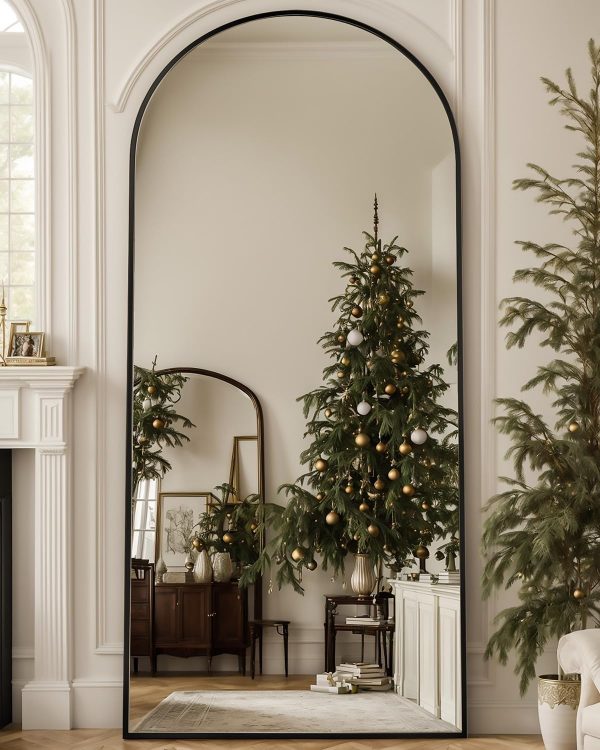 Antok Full Length Mirror, 71"x32" Arched Floor Mirror, Glassless Full Length with Stand, Floor Mirror Freestanding, Wall Mounted for Living Room, Black - Image 2