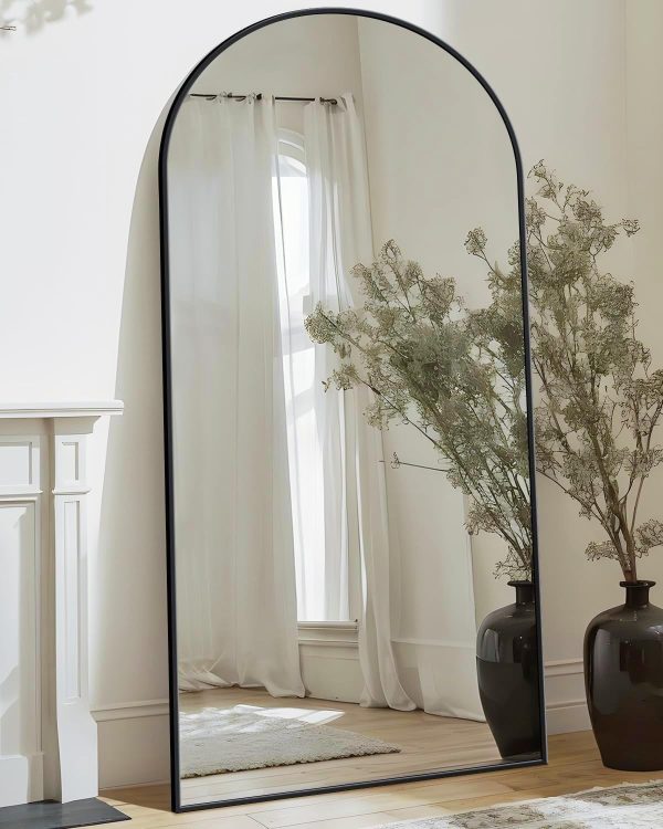 Antok Full Length Mirror, 71"x32" Arched Floor Mirror, Glassless Full Length with Stand, Floor Mirror Freestanding, Wall Mounted for Living Room, Black - Image 3