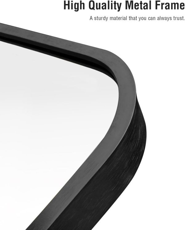 Arched Full Length Mirror, 71"x26" Large Floor Mirror with Stand, Wall Mounted Mirror for Bedroom, Black - Image 4