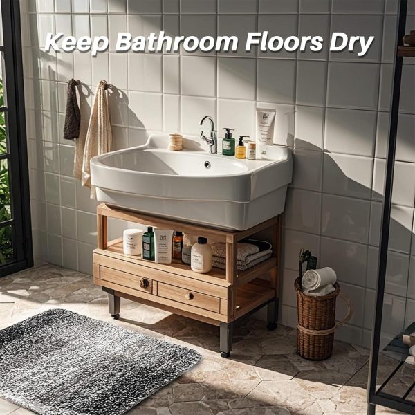 Bathroom Rugs - Bath Mat, Absorbent Bath Mat,16 X 24 Inch Gray Bathroom Rugs for Toilet,Tub,Living Room, Bedroom,Kitchen, Sofa,Entry - Image 4