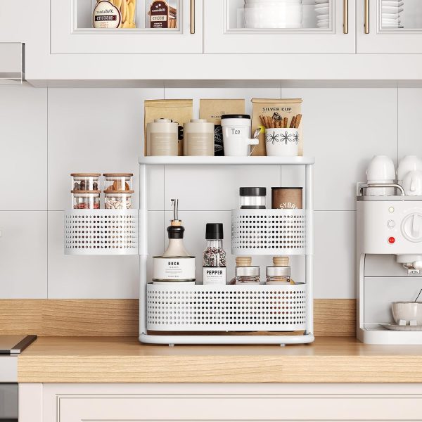 KINGRACK 3-Tier Rotating Bathroom Organizer, Countertop Vanity Tray, Spice Rack Storage, Easy to Assembly Space-Saving Organizer for Bathroom, Kitchen, Laundry Room, White - Image 9