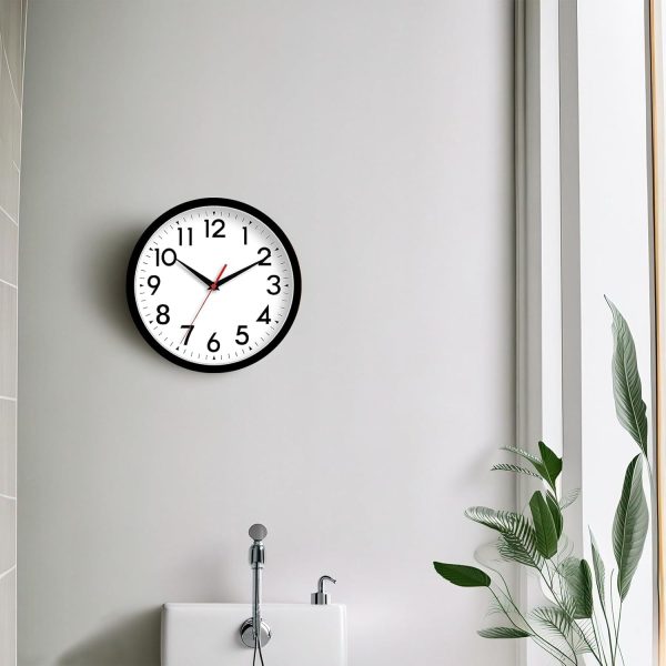 Wall Clock Small Analog 8 Inch Silent Non Ticking Battery Operated Modern Simple Decorative for Kitchen Office Bedroom Bathroom Living Room(Black) - Image 5