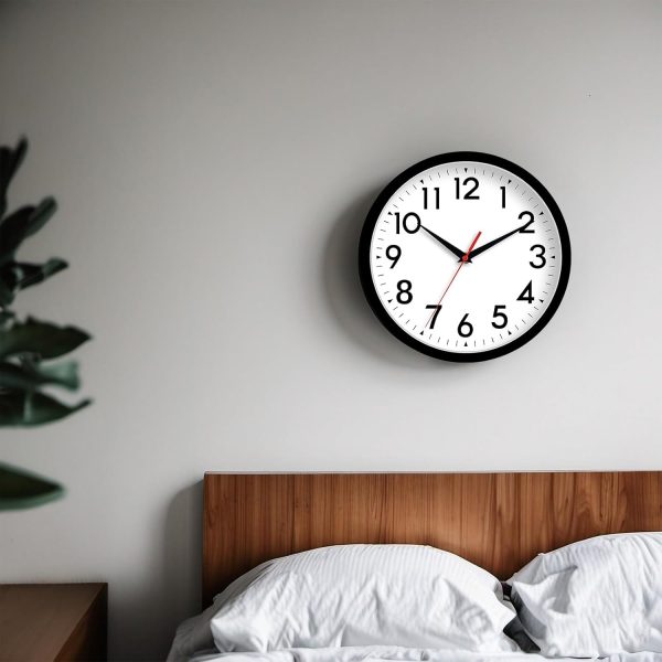 Wall Clock Small Analog 8 Inch Silent Non Ticking Battery Operated Modern Simple Decorative for Kitchen Office Bedroom Bathroom Living Room(Black) - Image 6